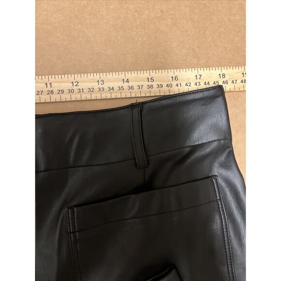 Anthropologie Maeve The Colette Faux-Leather Crop Wide-Leg Pants Size 34 black - Picture 12 of 13